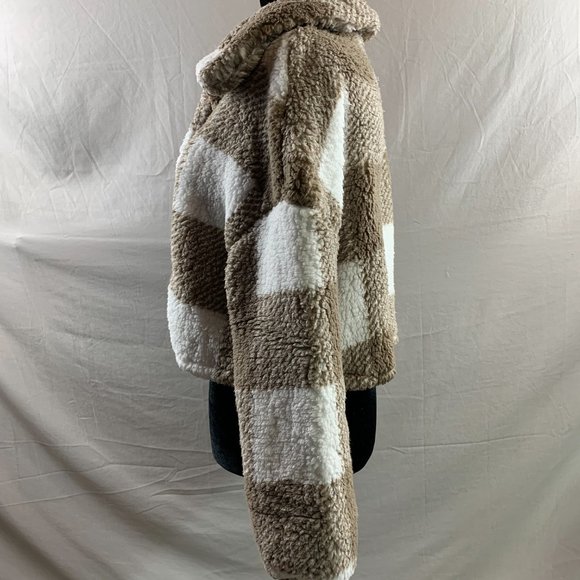 Plaid Button Front Teddy Jacket 50% OFF - Picture 7 of 7